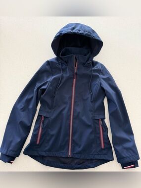 Tommy Hilfiger Ladies Lightweight Windbreaker Jacket Navy Blue Logo